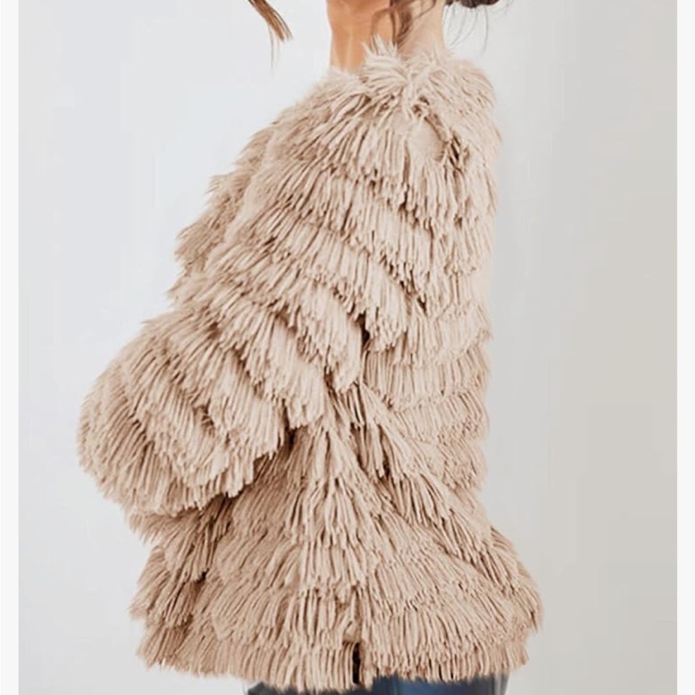 Womens Fall Open Front Cardigan Faux Fur Coat Vintage Parka Shaggy Jacket Warm - Picture 2 of 6